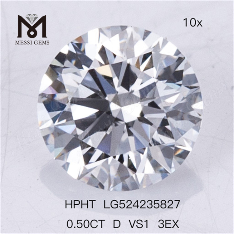 0.5Ct D VS1 3EX Lab HPHT diamant rond cultivé en laboratoire