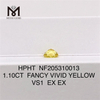 1.10ct VS1 EX EX Fancy Vivid Yellow Radiant Cut diamant radiant cultivé en laboratoire