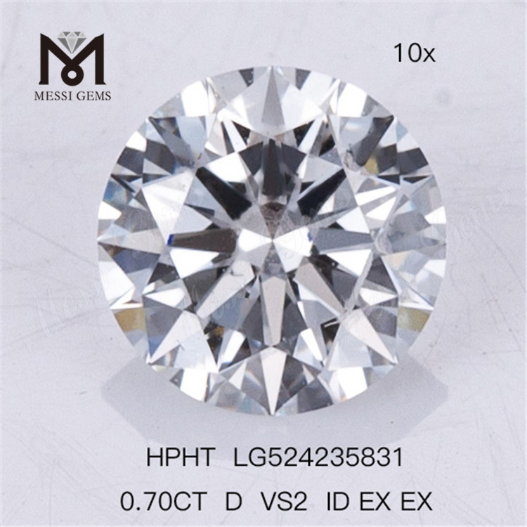 0.7CT HPHT Man Made Diamond D VS2 ID EX EX Diamants de laboratoire 
