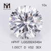 1.0ct D VS2 ID 3EX Round Cut Lab Grown Diamond Prix d\'usine HPHT 