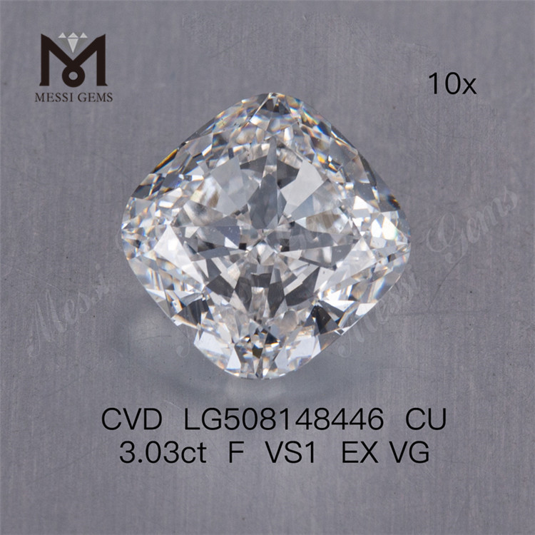 3.03CT F coussin cvd lab diamant lâche homme fait diamants en vente