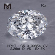 2.26CT hpht diamant cultivé en laboratoire F ov prix de gros du diamant de laboratoire