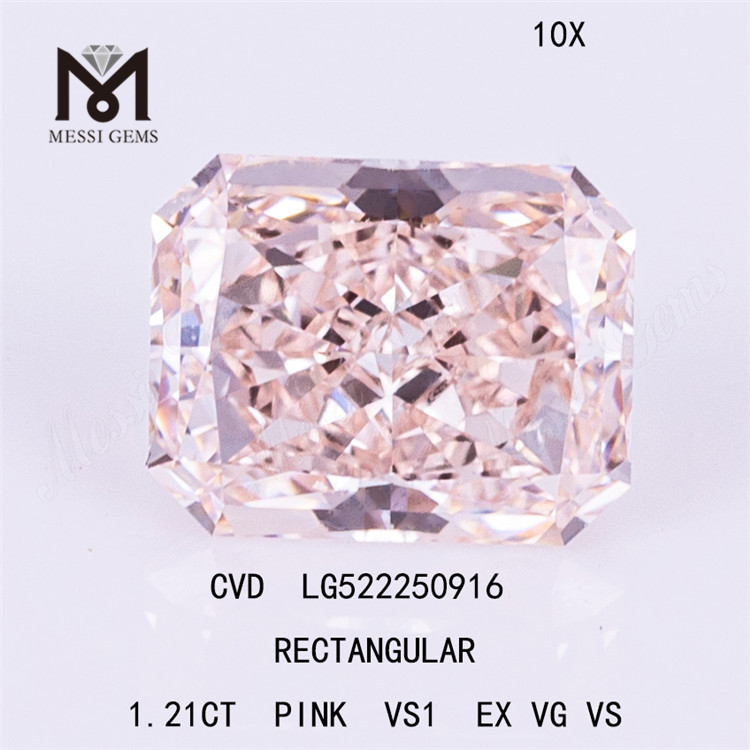 1.21CT RECTANGULAIRE ROSE VS1 EX VG VS CVD diamants roses cultivés en laboratoire LG522250916