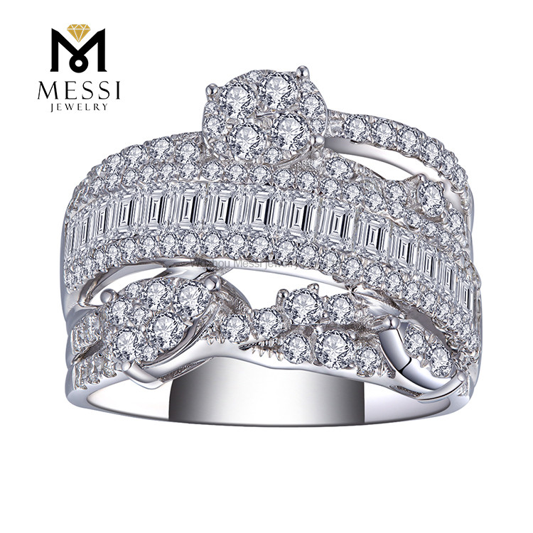 Bague en or 18 carats bijoux bagues en diamant naturel pour fiançailles de mariage