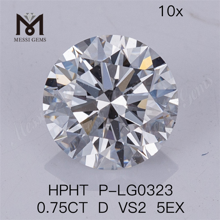 0.75CT HPHT diamant fabriqué par l'homme D VS2 5EX Lab Diamonds 