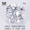  0.88CT D VVS2 3EX Diamant de laboratoire HPHT Diamant fabriqué par l\'homme