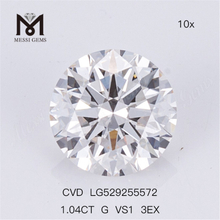 1.04CT G VS1 Cvd Diamant Synthétique 3EX VS Lab Diamant