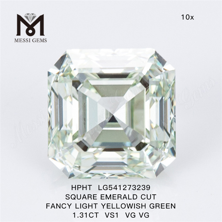 1.31ct HPHT diamants cultivés en laboratoire prix de gros laboratoire créé diamant taille asscher