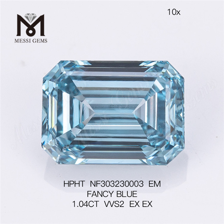 1.04CT FANCY BLUE VVS2 EX EX EM gros laboratoire créé diamants HPHT NF303230003