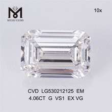 4.06ct G cvd diamant VS1 EMERALD CUT diamant cultivé en laboratoire en vente