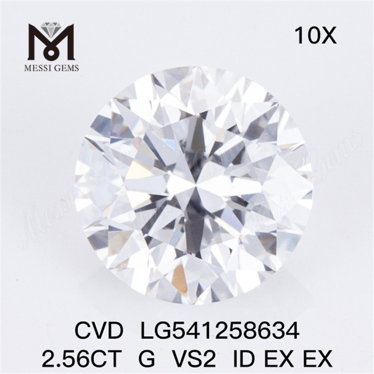 2.56ct G fabriqué par l'homme rond diamant cultivé en laboratoire prix de gros en vente