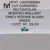 1.07CT RECTANGLAR FANCY VERT BLEU INTENSE SI1 EX EX HPHT diamant cultivé en laboratoire LG555269084 