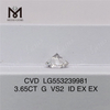 3.65CT G VS2 ID EX EX diamant cultivé en laboratoire fabricant de diamants de laboratoire de haute qualité