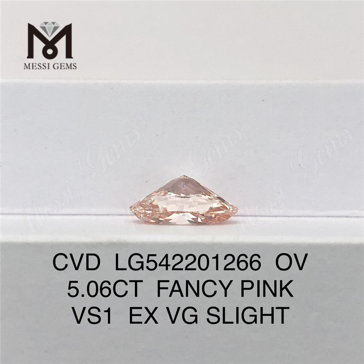 5.06ct vs1 EX VG Diamant rose fantaisie de haute qualité cultivé en laboratoire 