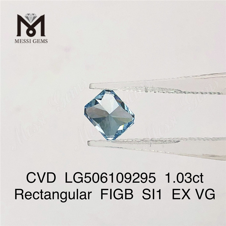 1.03ct rectangulaire FIGB SI1 EX VG diamant cultivé en laboratoire CVD LG506109295