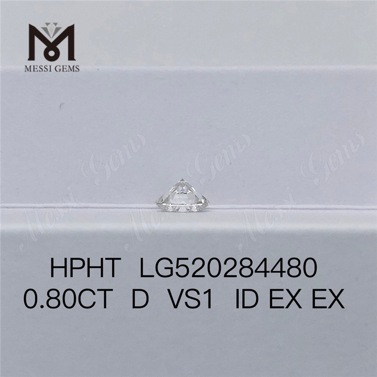 Taille brillant rond 0,8 ct D VS1 ID EX EX HPHT diamant cultivé en laboratoire Prix usine