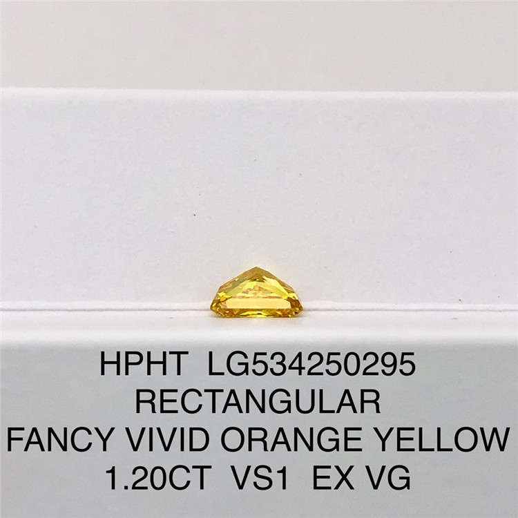 1.20ct Yellow Lab Diamond VS1 RECTANGULAIRE Diamant de laboratoire taillé en vente LG534250295