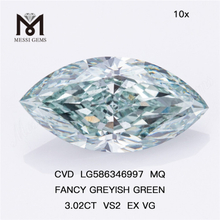 Diamants 3ct vert VS2 EX VG CVD MQ FANCY GREYISH GREEN VS2 EX VG CVD LG586346997 