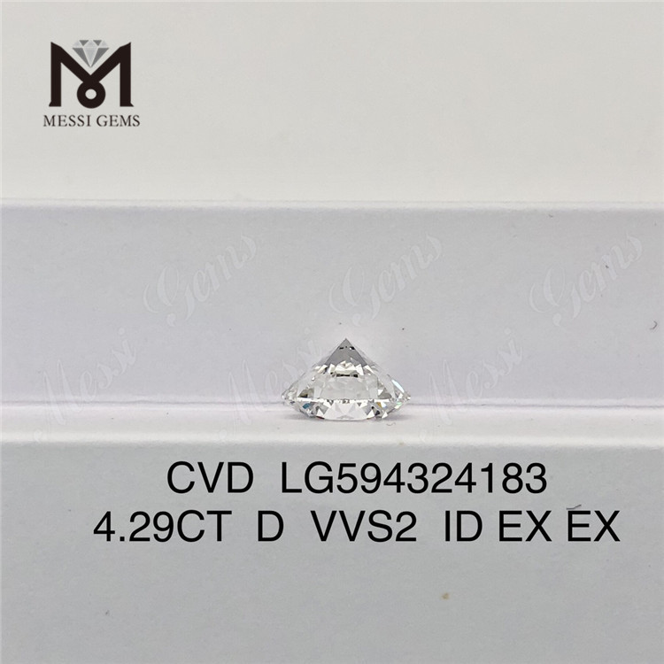4.29CT D VVS2 ID EX EX 4ct diamants cvd à vendre LG594324183丨Messigems