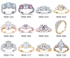 bijoux de mariage de fiançailles en or rose 18 carats pour femme bague en diamant à trois pierres