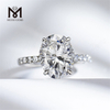 Bagues de fiançailles de luxe en diamant de 4 carats de taille ovale cultivées en laboratoire