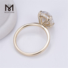 Bague de fiançailles solitaire ovale en or rose 14 carats avec diamant cultivé en laboratoire en vente