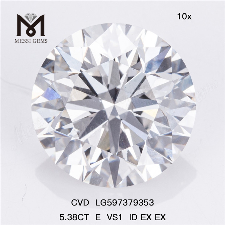 5.38CT E VS1 ID EX EX Diamants fabriqués en laboratoire CVD LG597379353丨Messigems