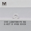 5.12CT D SQ VVS2 diamant cultivé en laboratoire Chine CVD IGI LG607395170