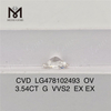 3.54CT G VVS2 OV diamant cultivé en laboratoire CVD LG478102493 丨Messigems