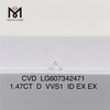 Diamant cvd 1,47 CT D VVS1 1 carat Diamants cultivés en laboratoire Artisanat Élégance 丨 Messigems LG607342471