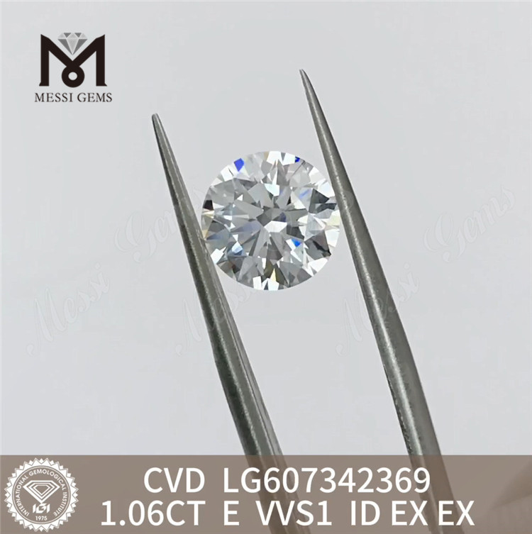 1.06CT E VVS1 1 carat de diamant cultivé en laboratoire coût CVD Luxe rentable 丨 Messigems LG607342369