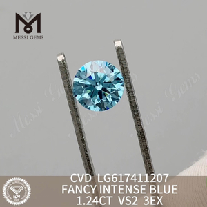 1.24CT VS2 3EX FANCY INTENSE BLUE diamants créés en laboratoire les moins chers 丨 Messigems CVD LG617411207