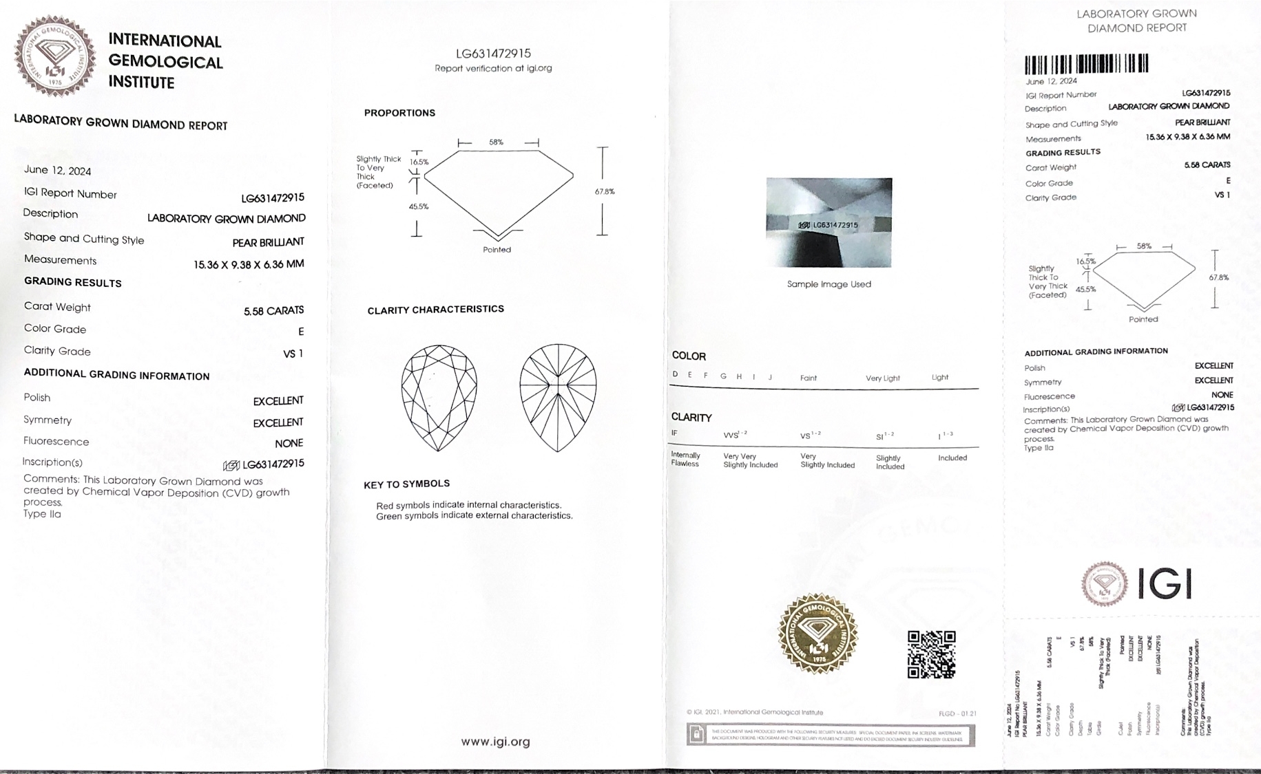 Diamant de laboratoire certifié igi de 5 ct