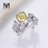 Diamant jaune cultivé en laboratoire Symbole de l\'amour durable Bague taille coussin 1 carat