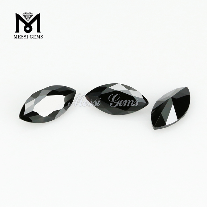 Prix ​​​​de gros marquise coupe 3.5x 7mm pierres de zircone cubique noire
