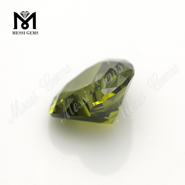 Loose Gemstone Heart cut 9mm Jeu de couleurs ou feu Olive zircone cubique