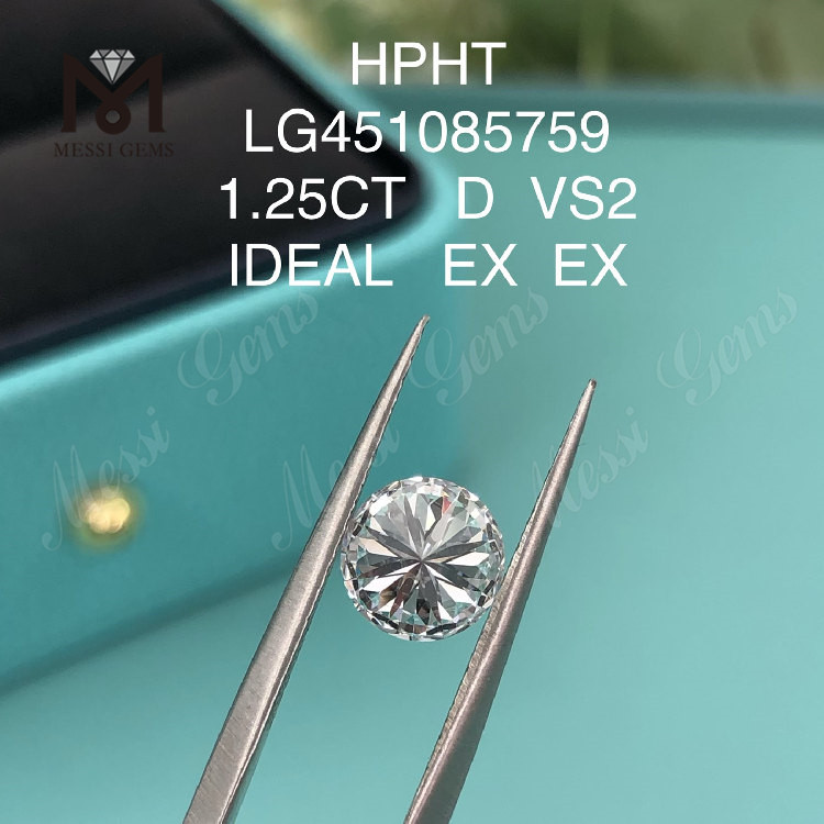 Diamants de laboratoire HPHT 1.25ct D VS2 RD BRILLANT
