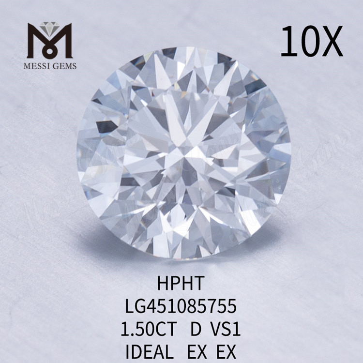 1.50ct D VS1 RD diamant cultivé en laboratoire IDEAL Cut