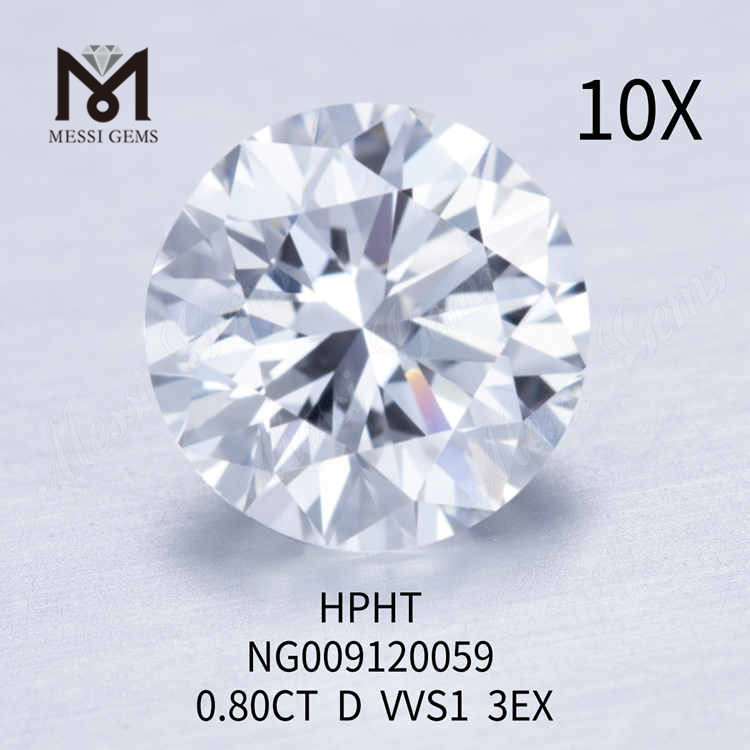 0.80CT blanc D rond meilleurs diamants synthétiques VVS1 3EX