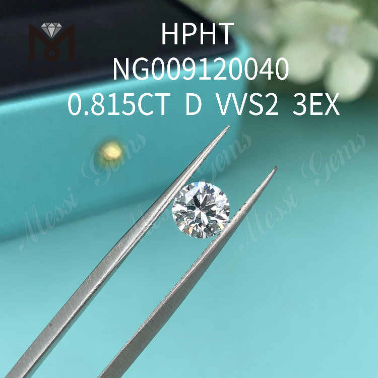 0.815CT D blanc rond fait de diamants VVS2 3EX