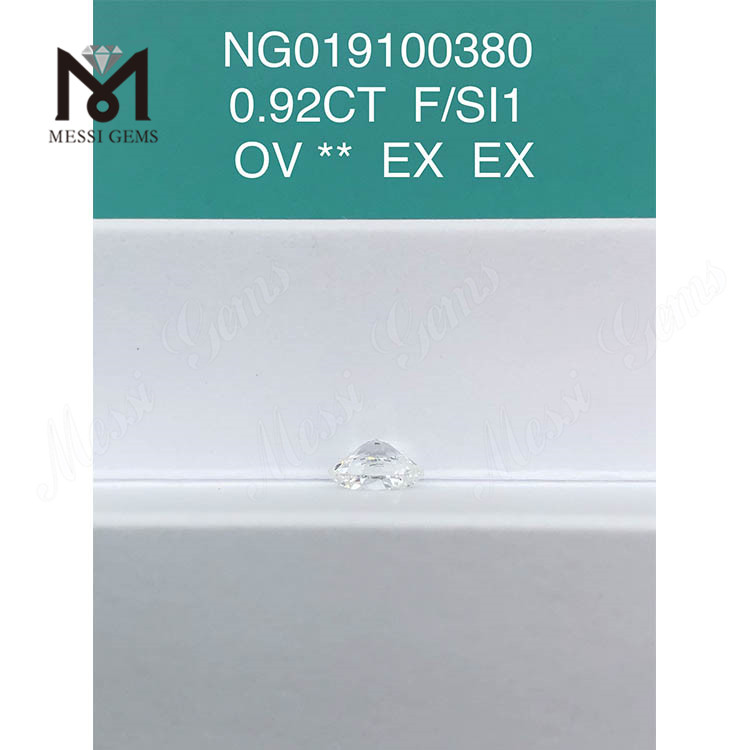 0.92ct F OVAL Loose Gemstone Synthétique Diamant SI1 