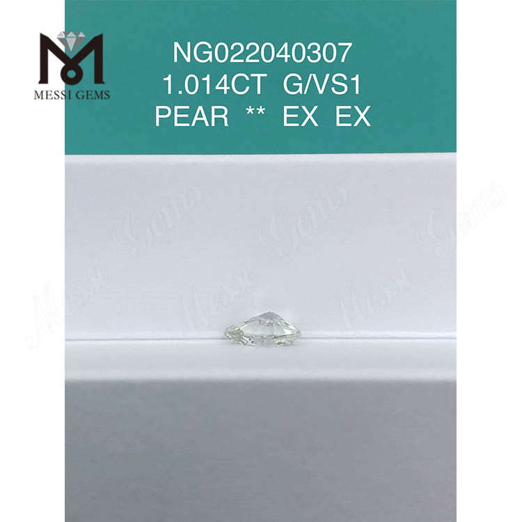 1.014 carat Gros diamant poire cultivé en laboratoire en vrac G VS1
