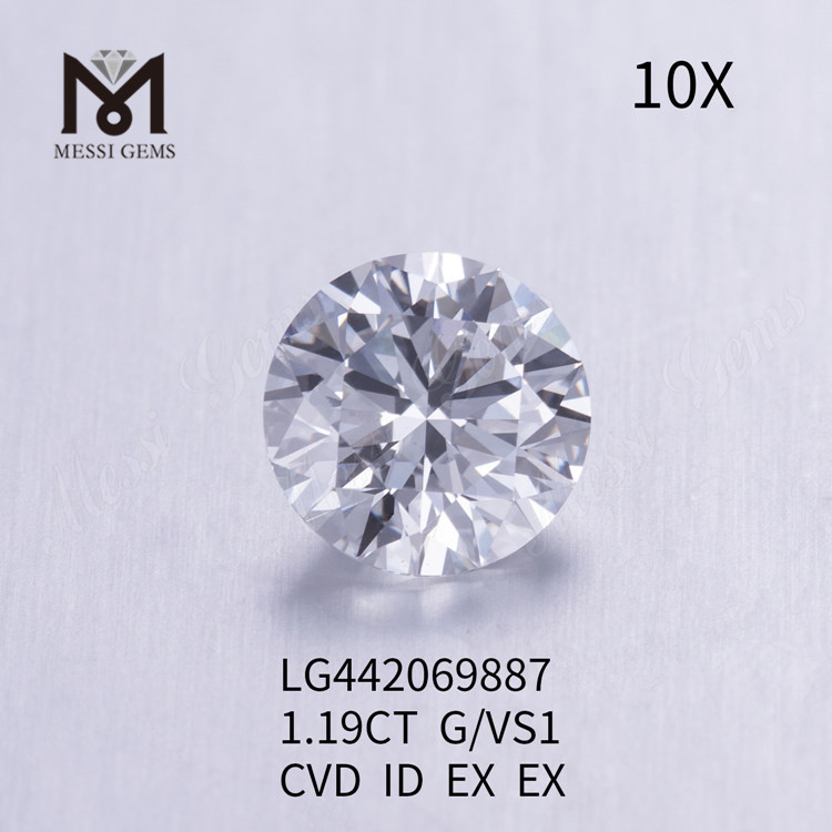 1,19 carat g Diamant de laboratoire VS1 IDEAL Cut Grade Round 1ct