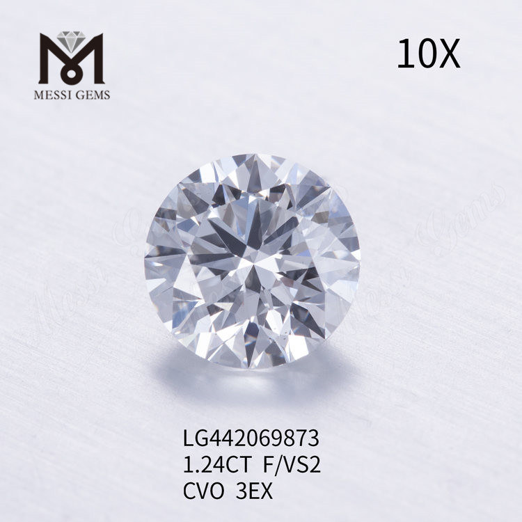 1.24 carat F VS2 Rond BRILLIANT IDEAL diamants faits à la main