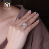 Bague de mariage fleur en or blanc 18 carats avec diamants moissanite 1 carat 
