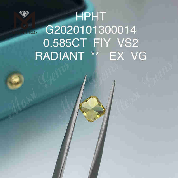 0.585ct FIY VS2 EX VG laboratoire créé diamant rayonnant