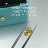 1ct FVY VS1 diamants de laboratoire éco taille POIRE EX