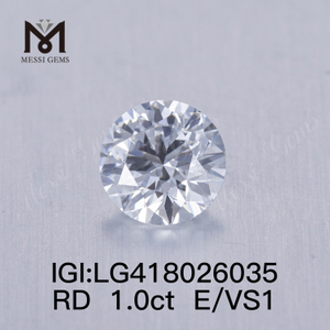 1.0CT E / VS1 Round EX VG Lab Grown Diamond Loose Lab Diamond Prix de vente en gros