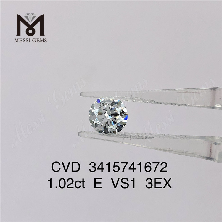 1.02ct VS 3EX diamant de laboratoire rd E couleur diamant fabriqué par l\'homme en stock
