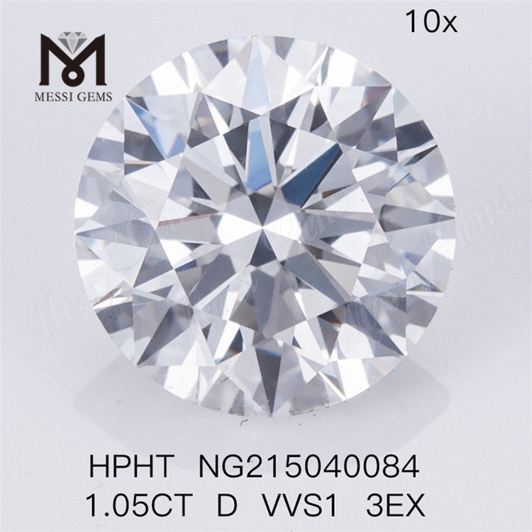 Diamant de laboratoire HPHT 1.05CT D VVS1 3EX Diamants cultivés en laboratoire